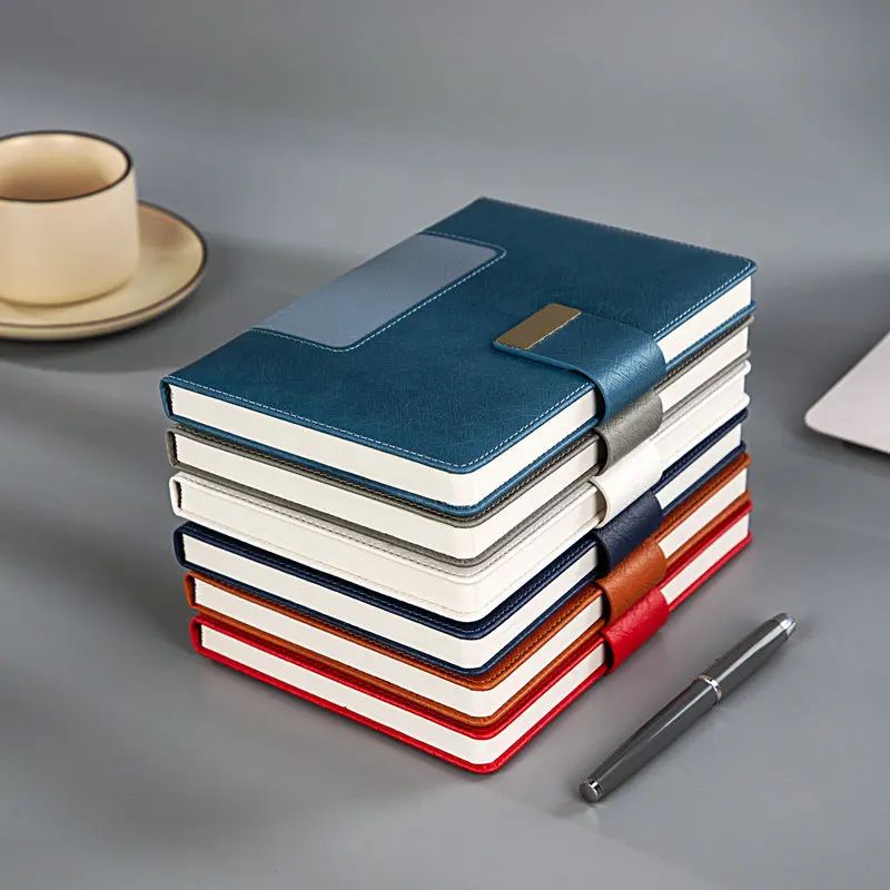 Exquisite PU Leather A5 Business Office Student Notepad Custom Logo Notebook With Magnetic Snap, product detail 1
