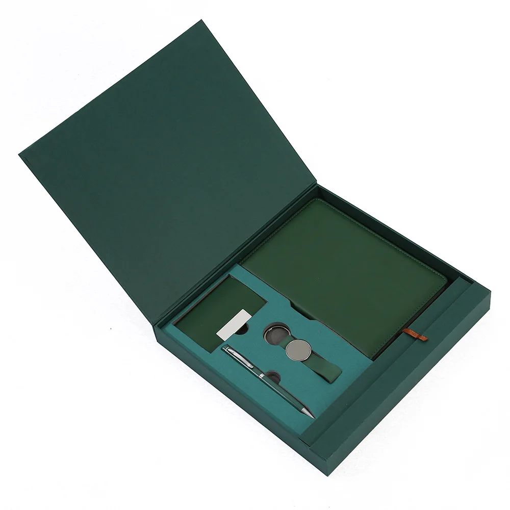 High Grade Business Notebook Keychain Pen Set Employee Corporate Gift Box Teacher's Day Card Holder Custom Logo Gift Set, product detail 2