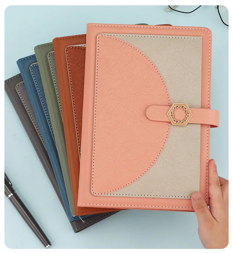 Business A5 Notebook Gift Box Set Custom Logo Faux Leather Cover Saddle-Stitch Binding-High-end Gift for Work, product detail 2