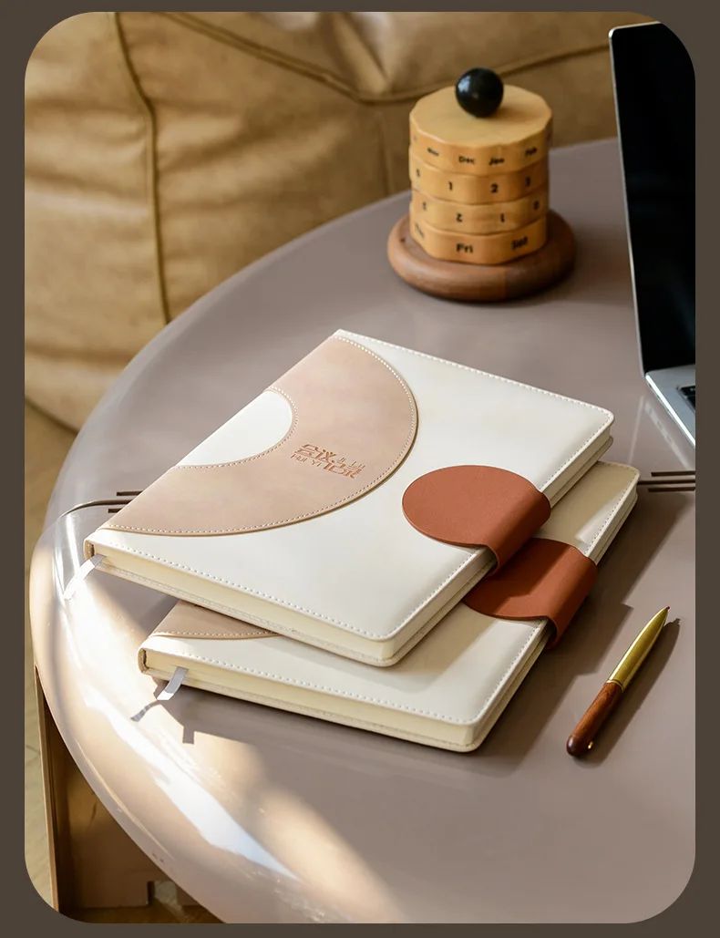 New High-end Cross-border Exclusive Spiral Faux Leather Notebook Customizable logo Study Office Work Business Meetings, product detail 2