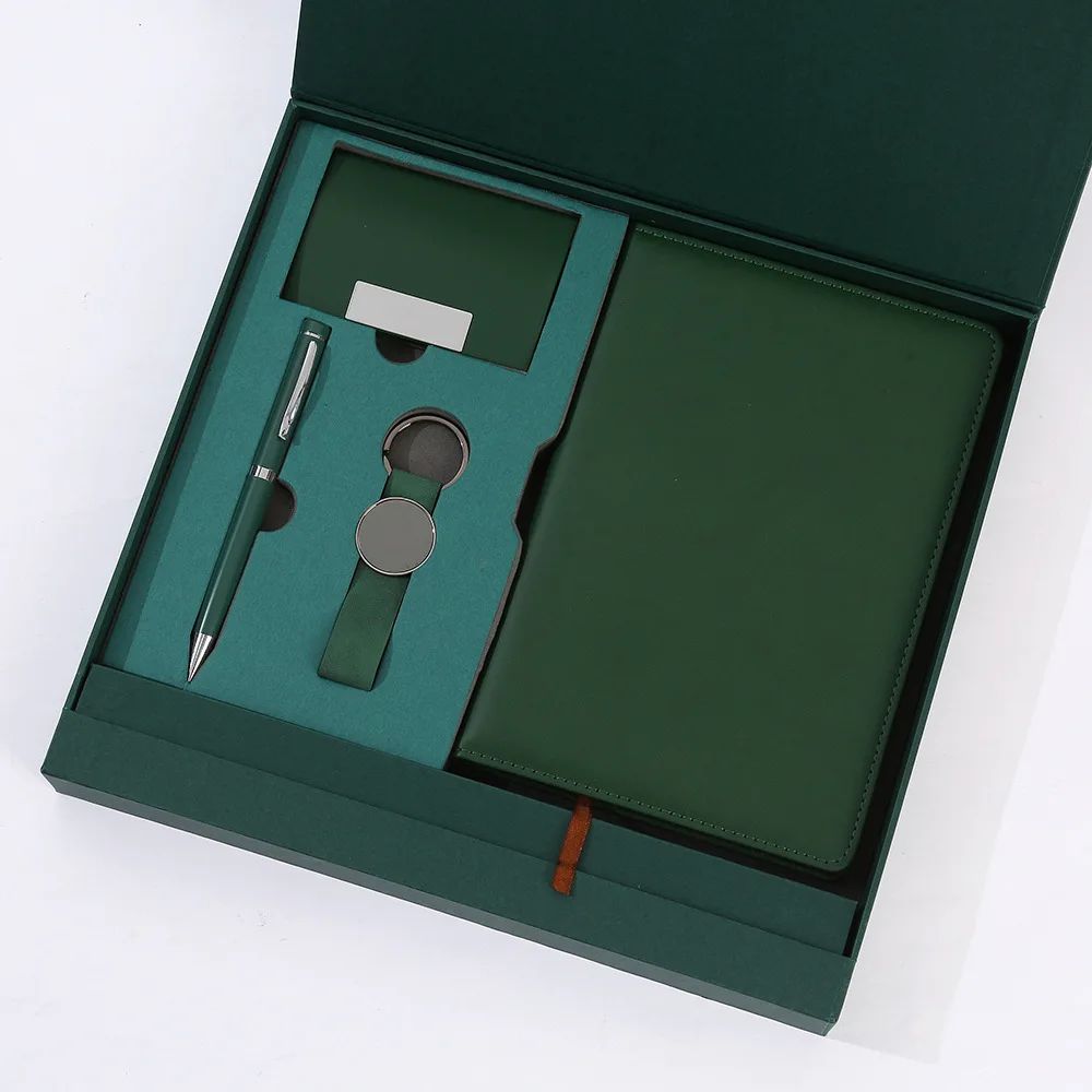 High Grade Business Notebook Keychain Pen Set Employee Corporate Gift Box Teacher's Day Card Holder Custom Logo Gift Set, product detail 3