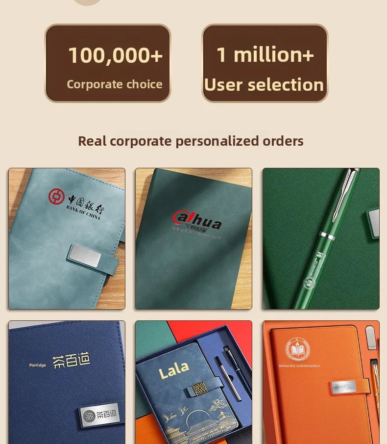 2026 Business-Style Faux Leather Cover Notebook Wireless Perfect Binding for Office Note-Taking Meeting Minutes Journaling, product detail 3