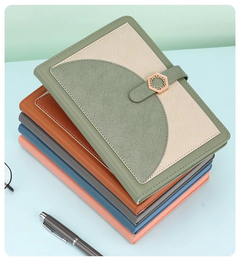Business A5 Notebook Gift Box Set Custom Logo Faux Leather Cover Saddle-Stitch Binding-High-end Gift for Work, product detail 3