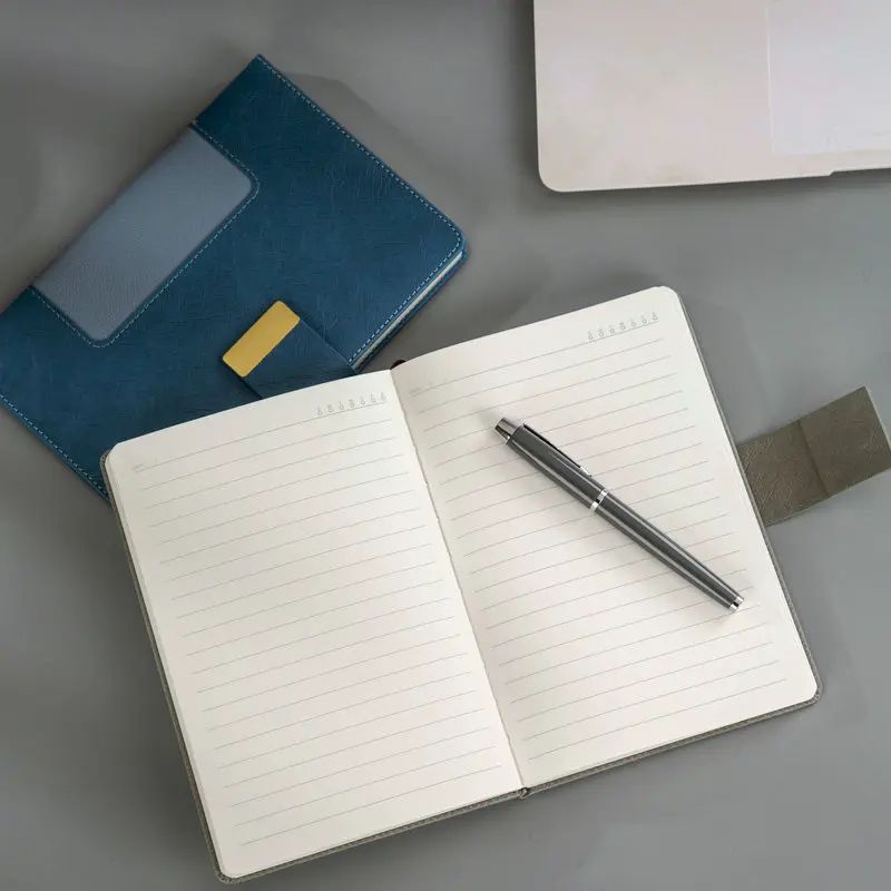 Exquisite PU Leather A5 Business Office Student Notepad Custom Logo Notebook With Magnetic Snap, product detail 4