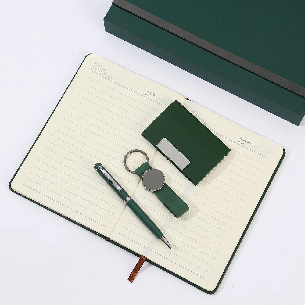 High Grade Business Notebook Keychain Pen Set Employee Corporate Gift Box Teacher's Day Card Holder Custom Logo Gift Set, product detail 4
