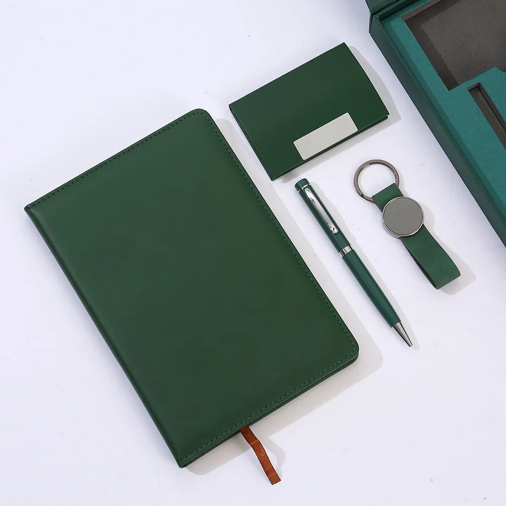High Grade Business Notebook Keychain Pen Set Employee Corporate Gift Box Teacher's Day Card Holder Custom Logo Gift Set, product detail 5