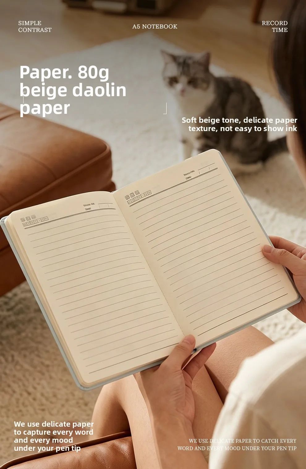 A5 Faux Leather Cover Magnetic-Closure Notebook Thickened Buckle Personalized Business Office Use Virgin Wood Pulp Custom Gift, product detail 5