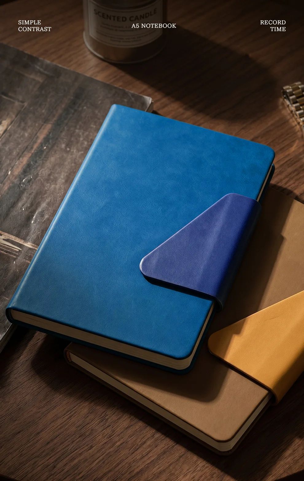 A5 Faux Leather Cover Magnetic-Closure Notebook Thickened Buckle Personalized Business Office Use Virgin Wood Pulp Custom Gift, product detail 6