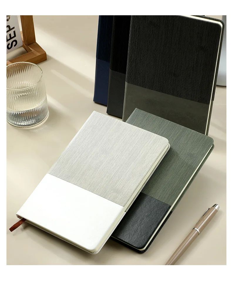 Custom-Made A5 Business Meeting Record Book with Textured Pu Cover Custom Printing for Gift, product detail 8
