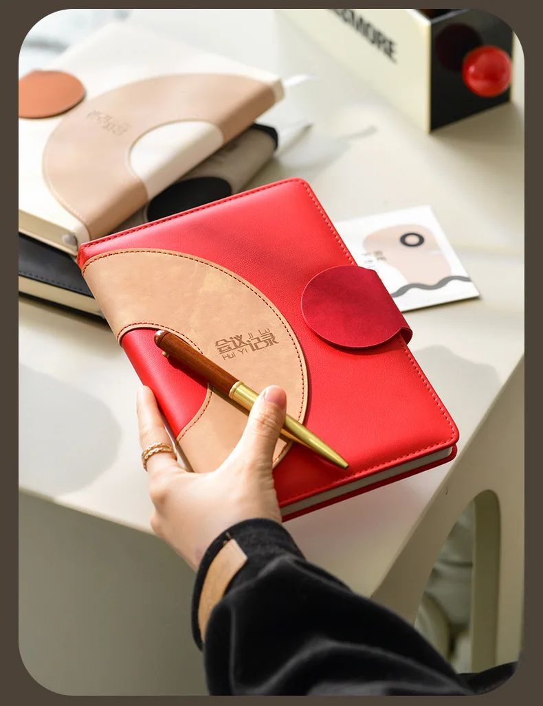 New High-end Cross-border Exclusive Spiral Faux Leather Notebook Customizable logo Study Office Work Business Meetings, product detail 10