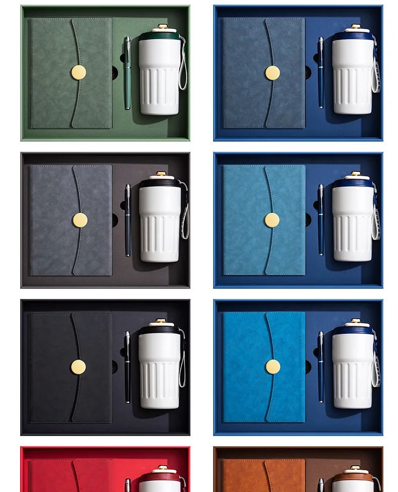 A5 Business Notebook Custom Logo Gift Box Set with Faux Leather Cover and Eye-Protective Paper for High-Value Meetings, product detail 10