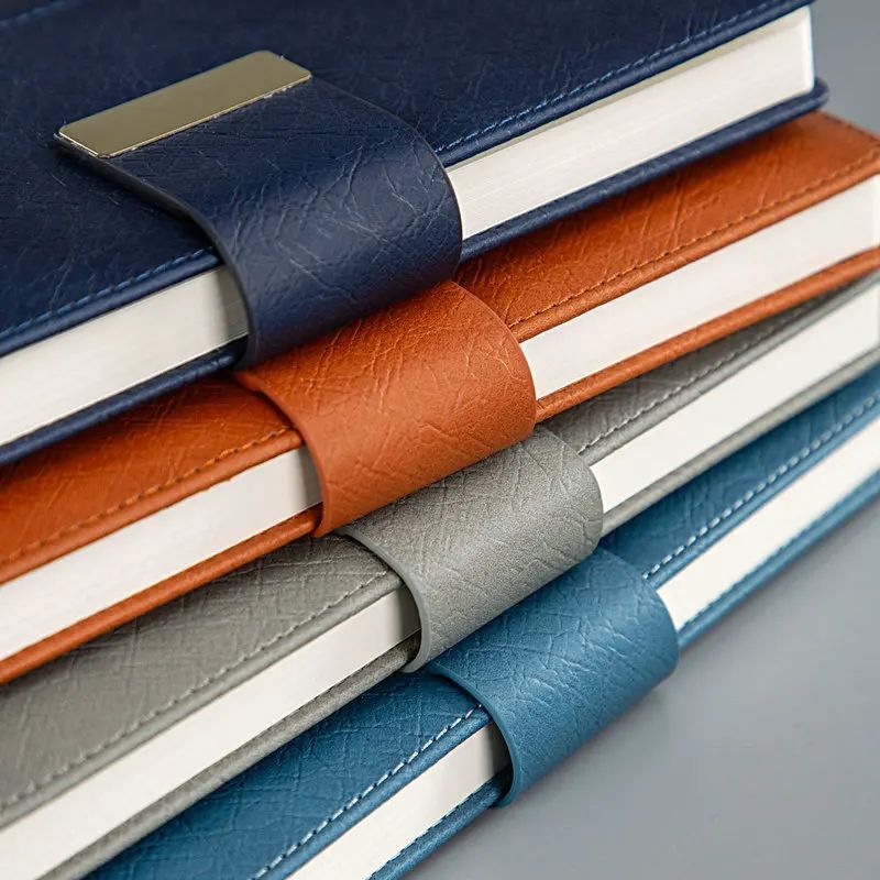 Exquisite PU Leather A5 Business Office Student Notepad Custom Logo Notebook With Magnetic Snap, product detail 12
