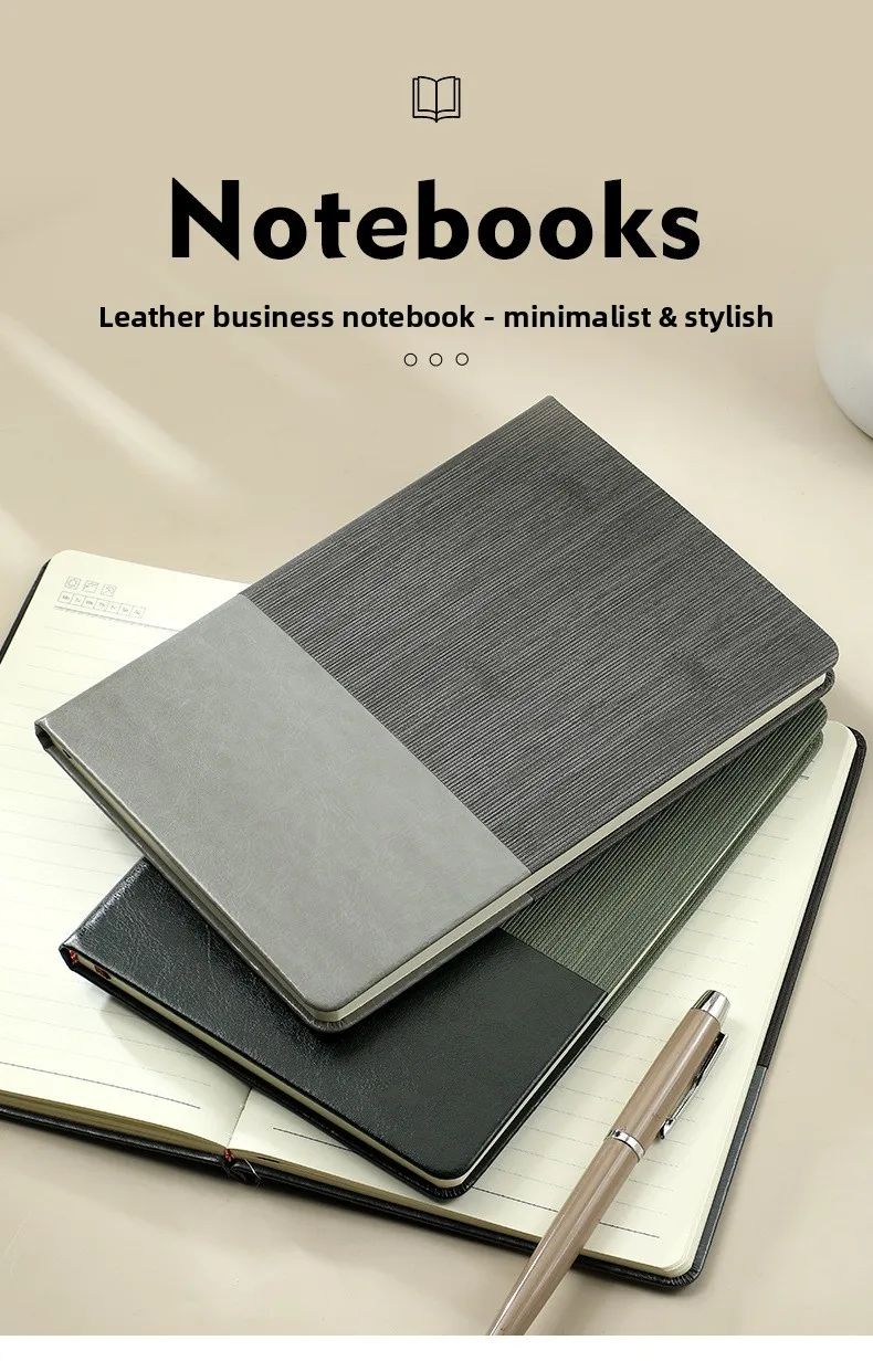 Custom-Made A5 Business Meeting Record Book with Textured Pu Cover Custom Printing for Gift, product detail 13