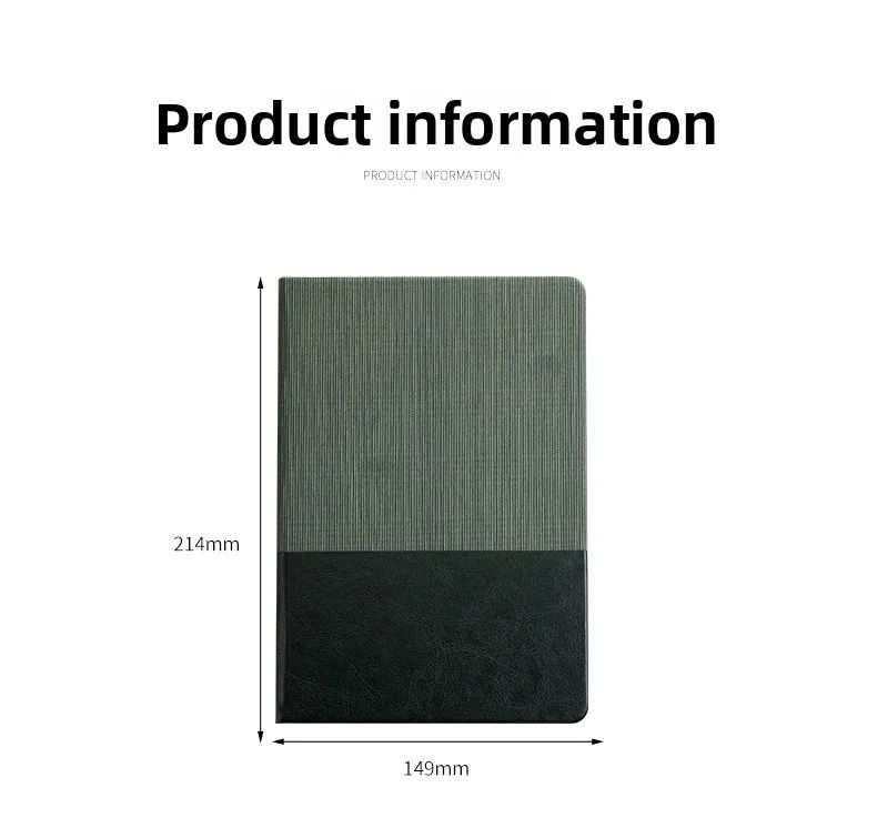 Custom-Made A5 Business Meeting Record Book with Textured Pu Cover Custom Printing for Gift, product detail 15