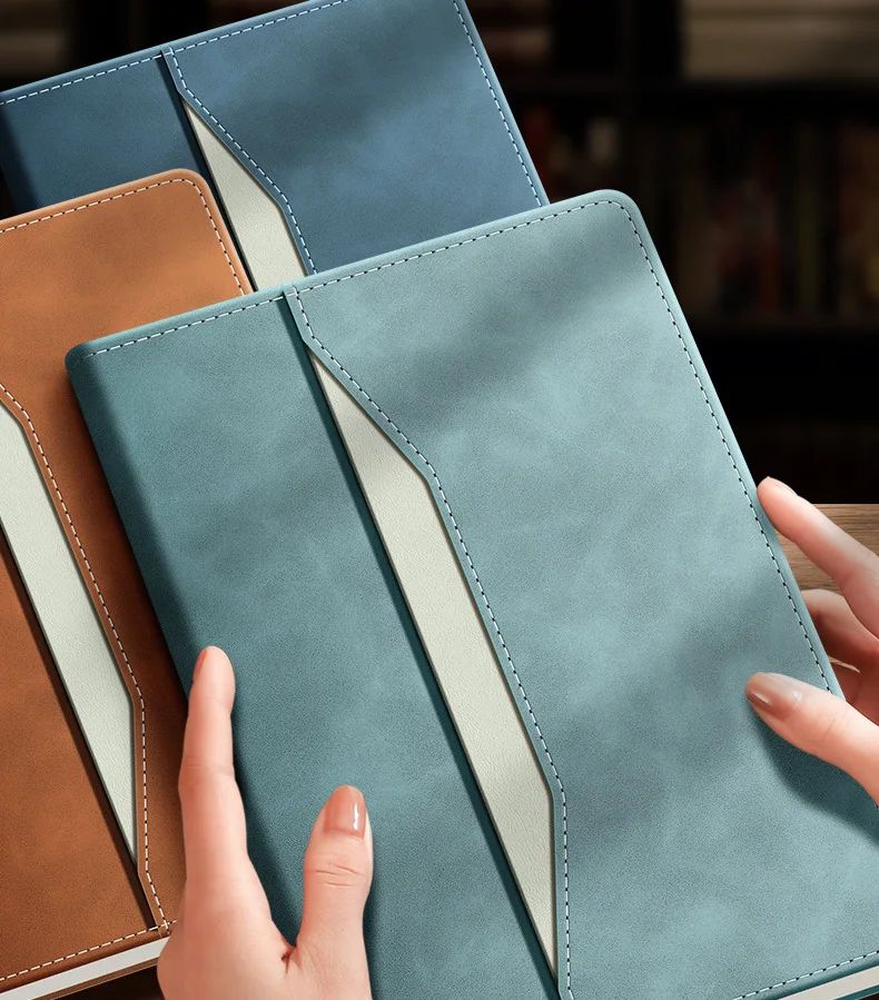 2026 Business-Style Faux Leather Cover Notebook Wireless Perfect Binding for Office Note-Taking Meeting Minutes Journaling, product detail 15