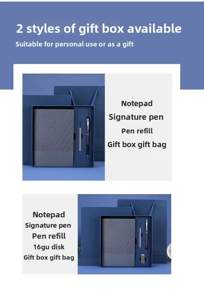 A5 Notebook Gift Set Customizable Stylish Design Faux Leather Cover Wireless Perfect Binding Business Office Meetings Makes, product detail 16